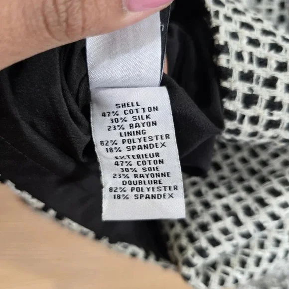 DVF Diane Von Furstenberg Omarosa Broken Tweed Mini Skirt Size 2 black/cream - Picture 8 of 9